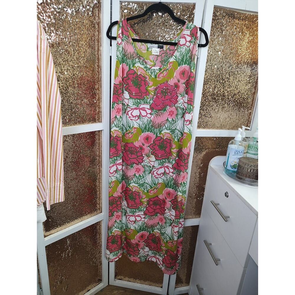 Vintage James.S Casuals Floral Dress Large Vacation and Tropical